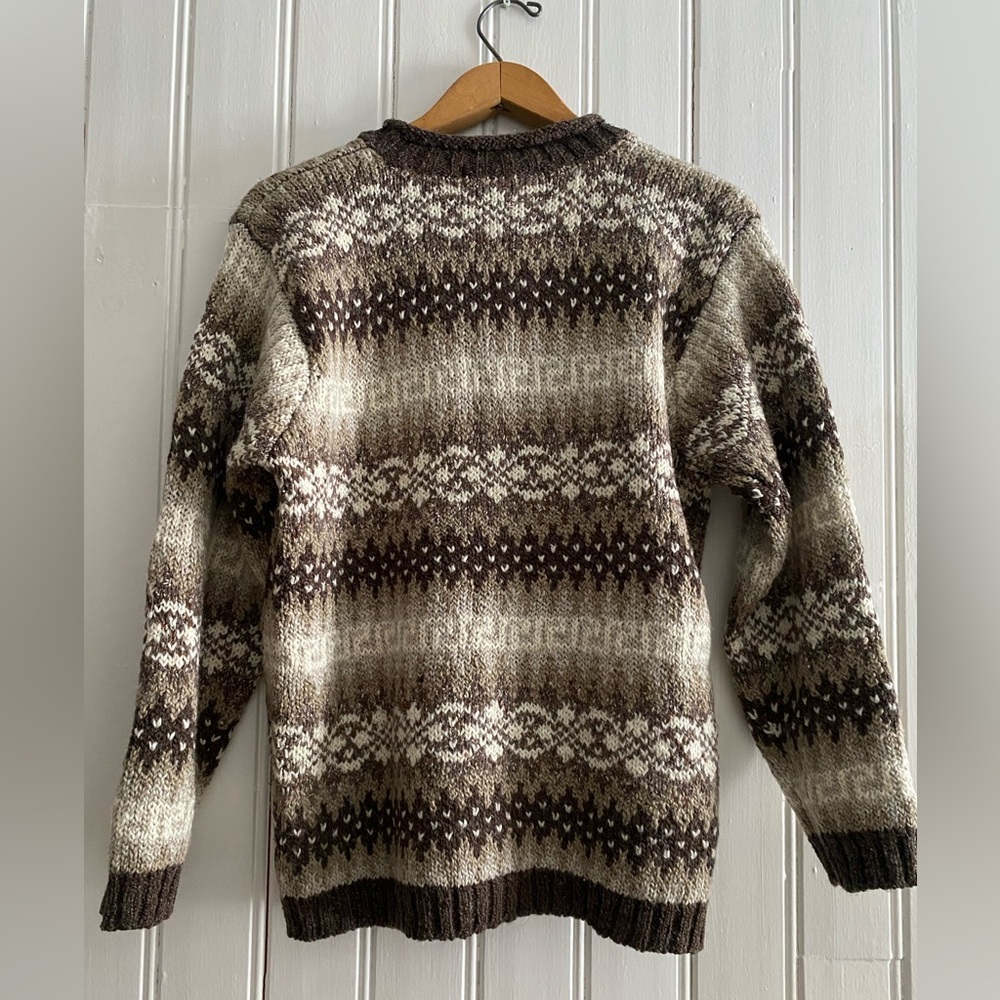 VINTAGE CASUAL CONNECTION Crewneck wool blend nordic fair isle sweater medium - Picture 13 of 15
